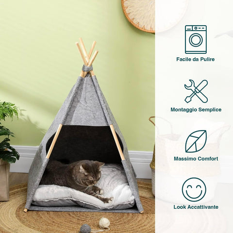 Tenda/Amaca Per Gatti A Forma Di Cono - Traspirante, Morbida, Per Gabbie O Appesa, Colori Casuali - Foto 6