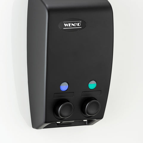 immagine-4-wenko-dispenser-sapone-con-2-scomparti-nero-450ml-ean-4008838319659