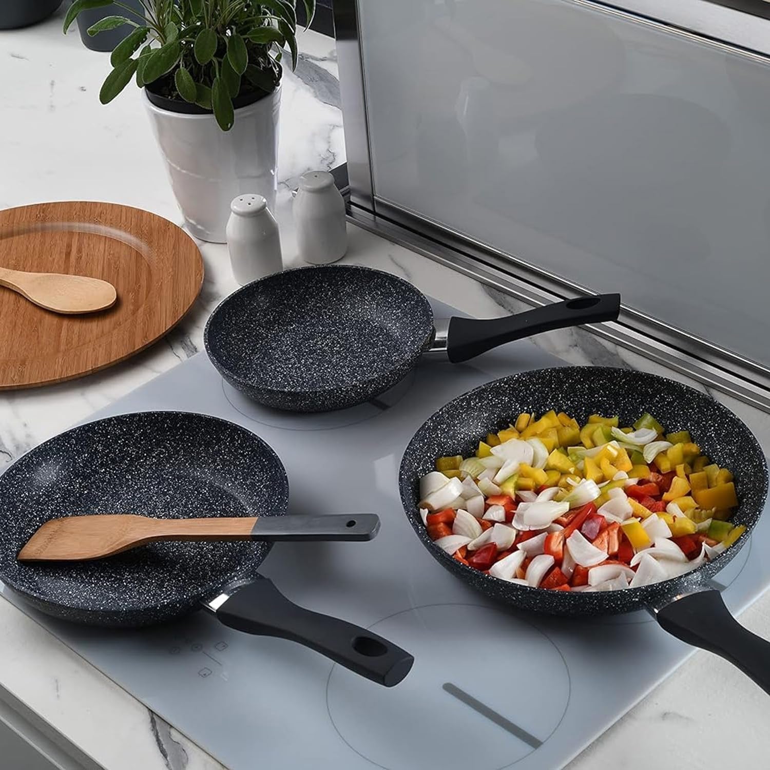 Set Di 2 Padelle Antiaderenti GreenChef Diamond 20 E 28 Cm, Adatte A Induzione E Forno, Rivestimento In Ceramica