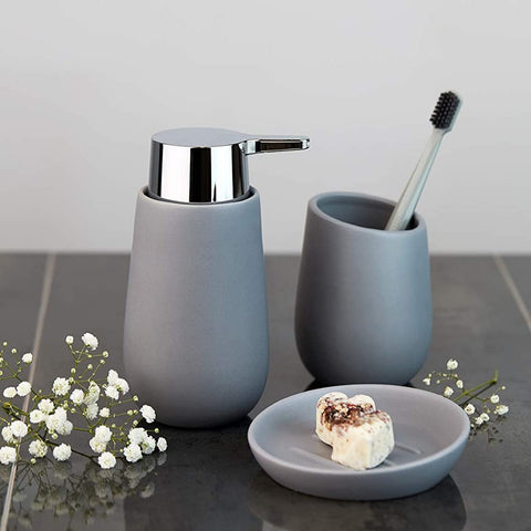 immagine-5-wenko-dispenser-sapone-in-ceramica-grigio-320ml-ean-4008838256060