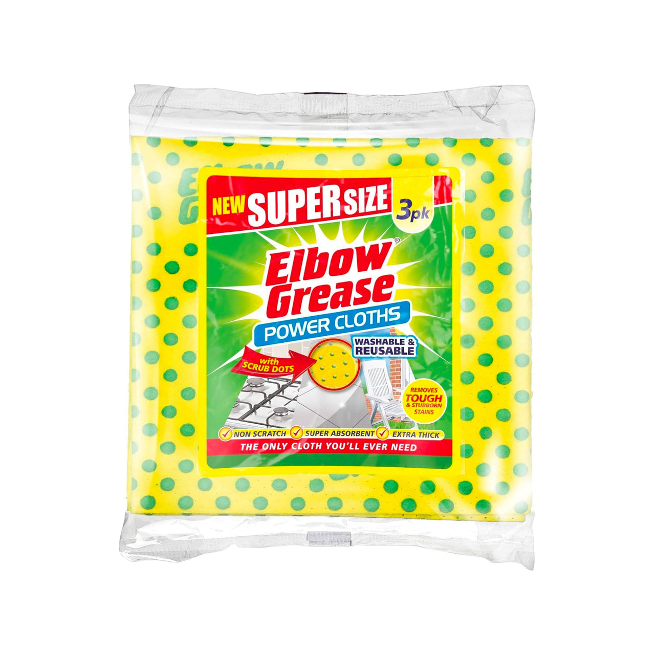 Panni Universali Riutilizzabili Power Cloths con Scrub Dots Superassorbenti ed Eco-Friendly Ean-5053249241111